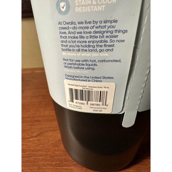 Owala Kids 16oz FreeSip Spout Leak Proof, Stainless Steel Bottle Sea Monster - Picture 5 of 8